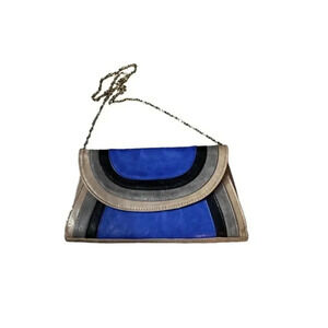 Urban Expressions Womens Leather Chain Strap Crossbody Handbag Blue One Size